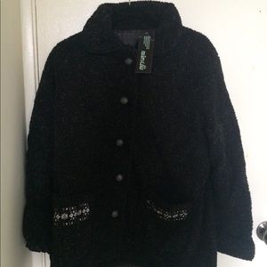 Boho Tudor Court Black Teddy Coat